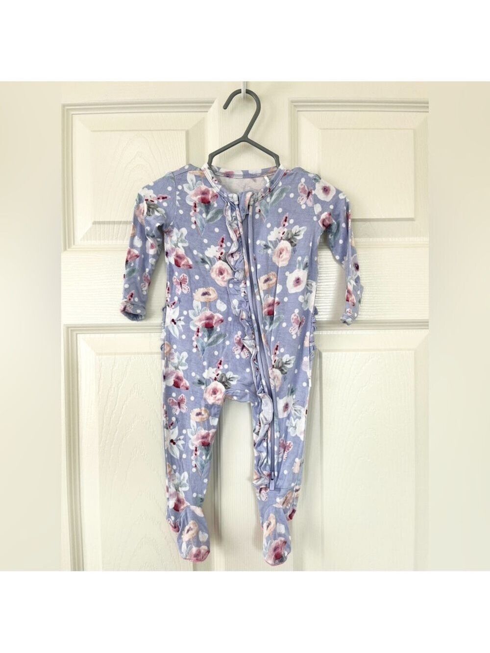Posh Peanut Floral Bamboo Baby Footie Sleeper With‎ Ruffle Bum